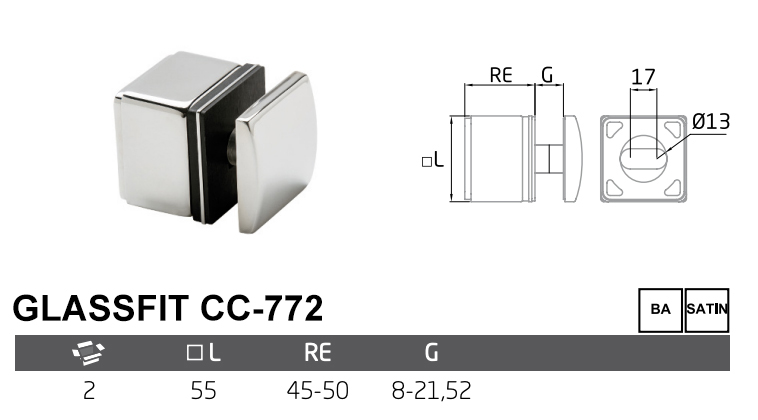D&eacute;tails rotule inox garde corps terrasse GLASSFIT CC-772